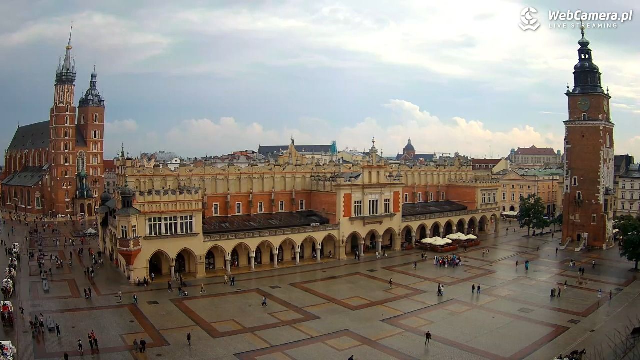 Kraków - widok na Rynek Główny - 17 wresień 2026, 14:50