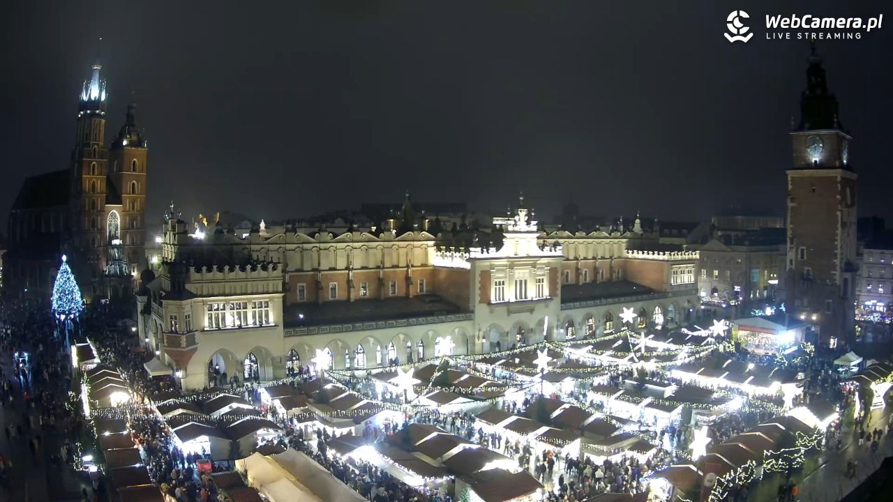 Kraków - widok na Rynek Główny - 21 grudzień 2025, 17:41