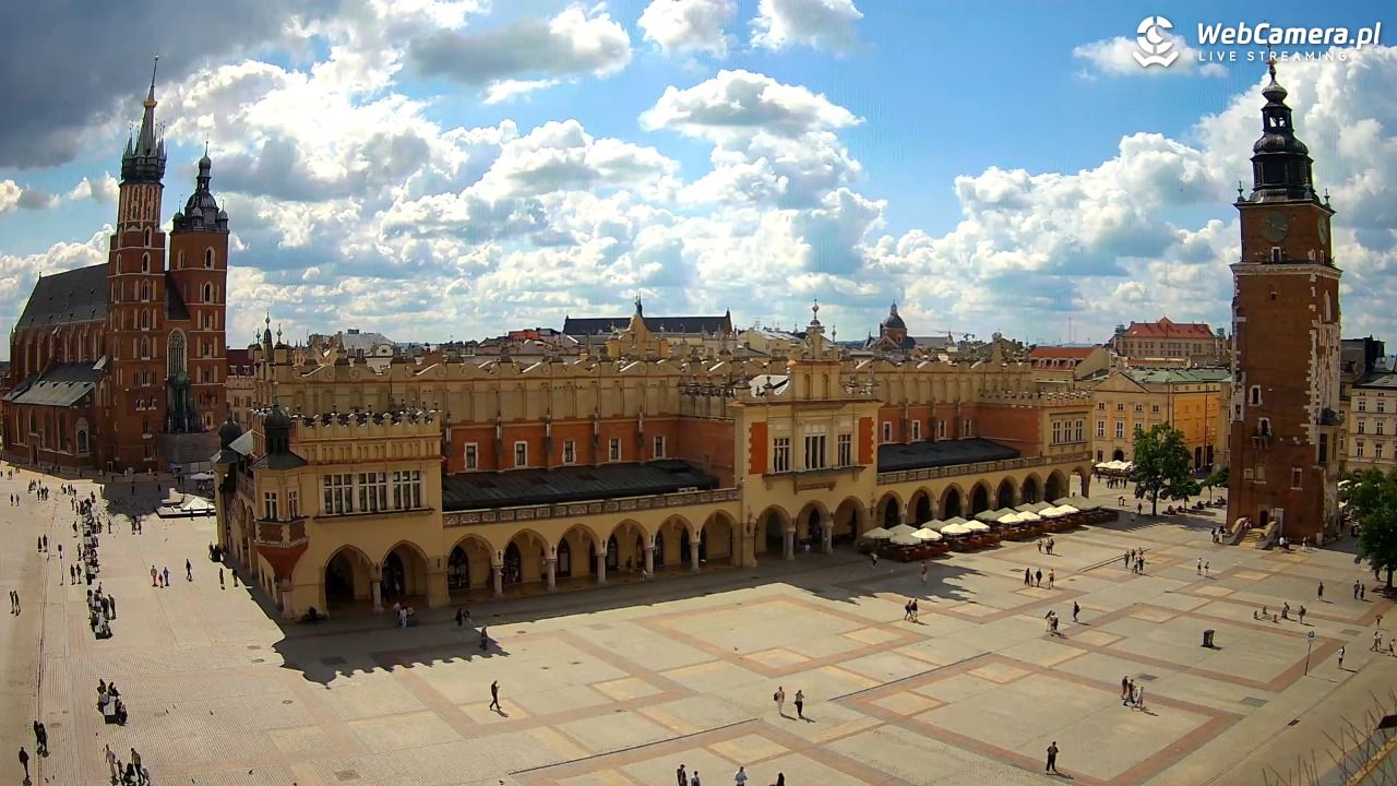 Kraków - widok na Rynek Główny - 22 lipiec 2026, 10:21