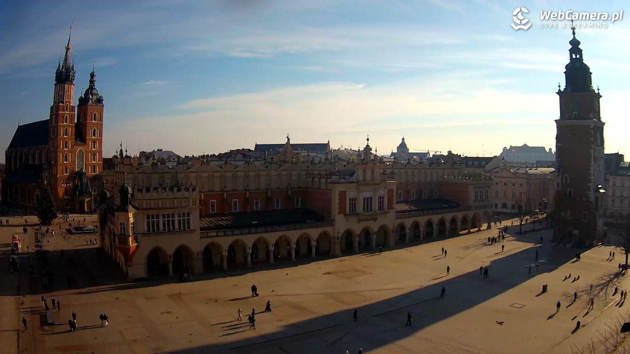 Kraków - widok na Rynek Główny - 02 luty 2026, 13:28