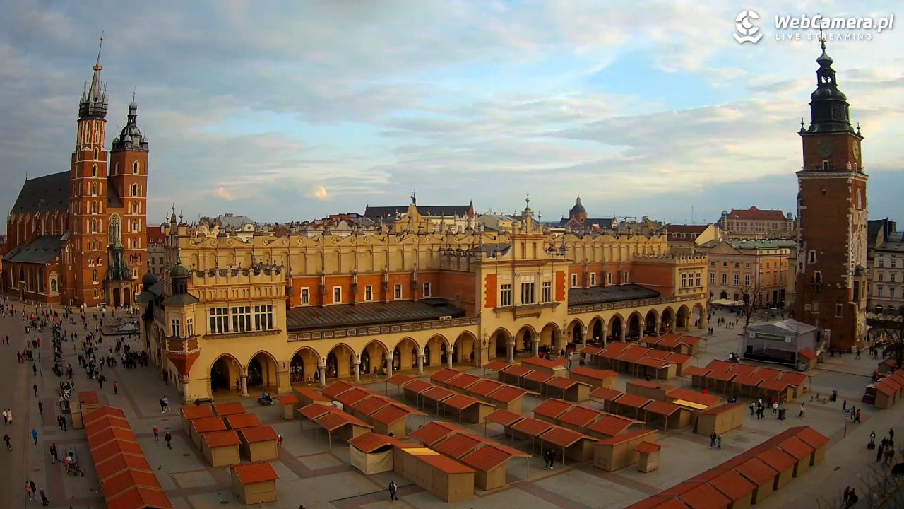 Kraków - widok na Rynek Główny - 22 marzec 2026, 16:53