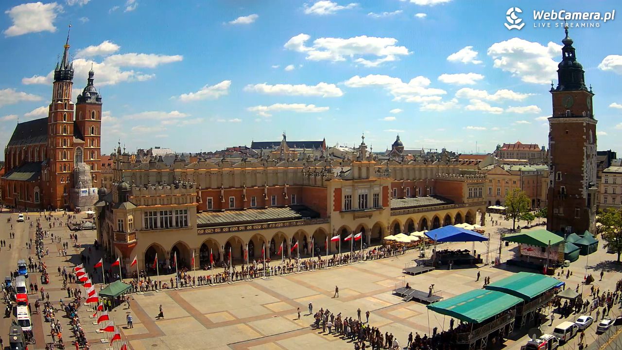 Kraków - widok na Rynek Główny - 29 maj 2026, 13:35