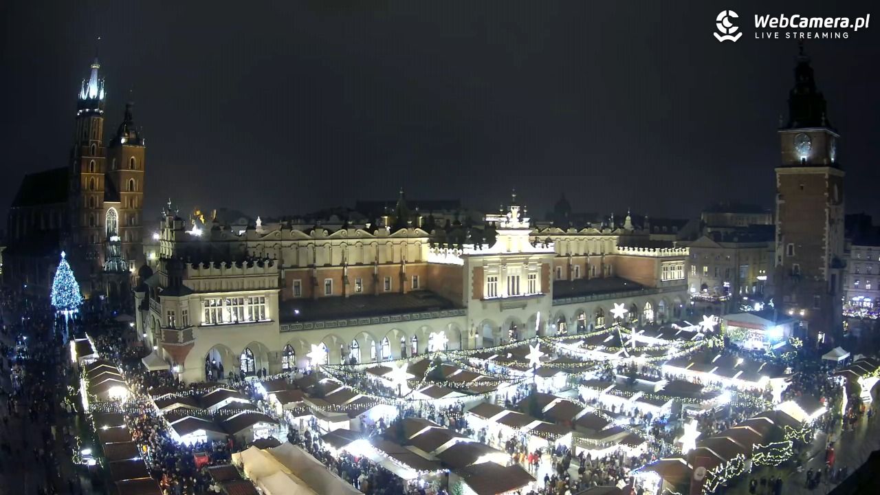 Kraków - widok na Rynek Główny - 21 grudzień 2025, 18:17