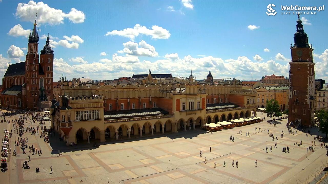 Kraków - widok na Rynek Główny - 20 lipiec 2026, 12:03