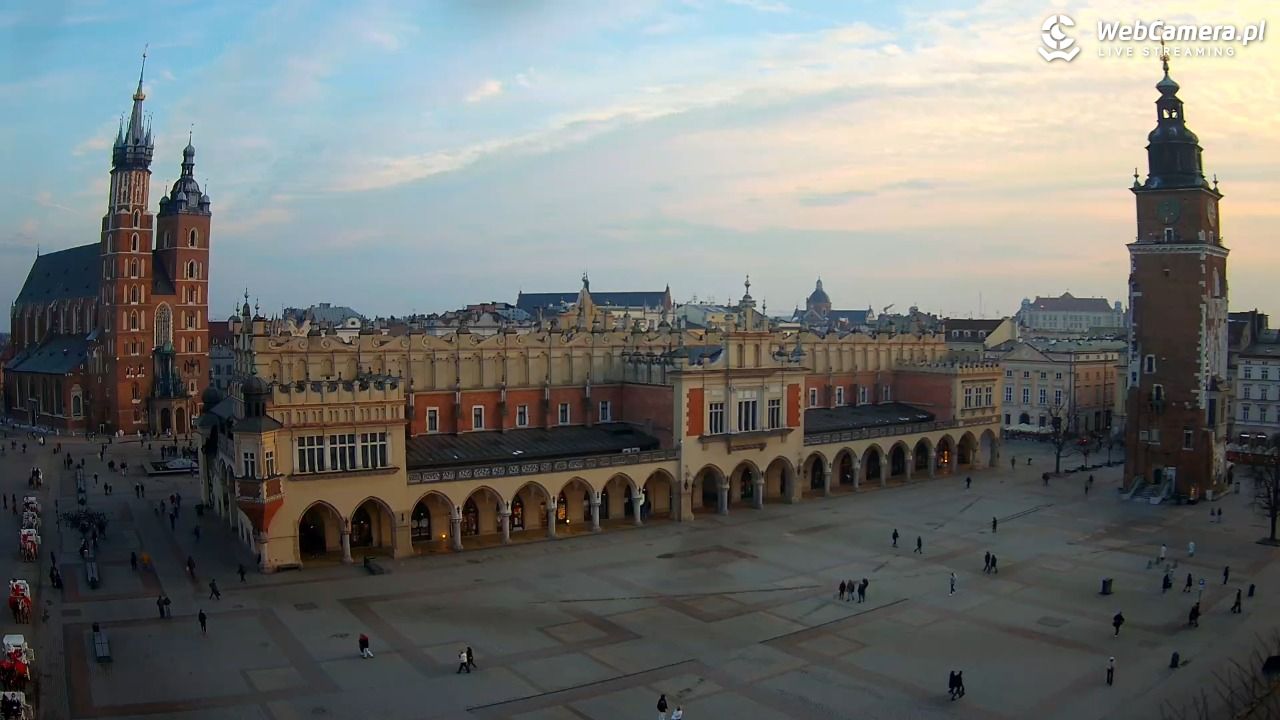 Kraków - widok na Rynek Główny - 03 luty 2026, 16:06