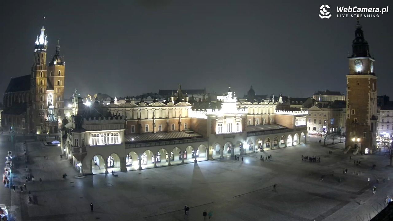 Kraków - widok na Rynek Główny - 03 luty 2026, 20:18