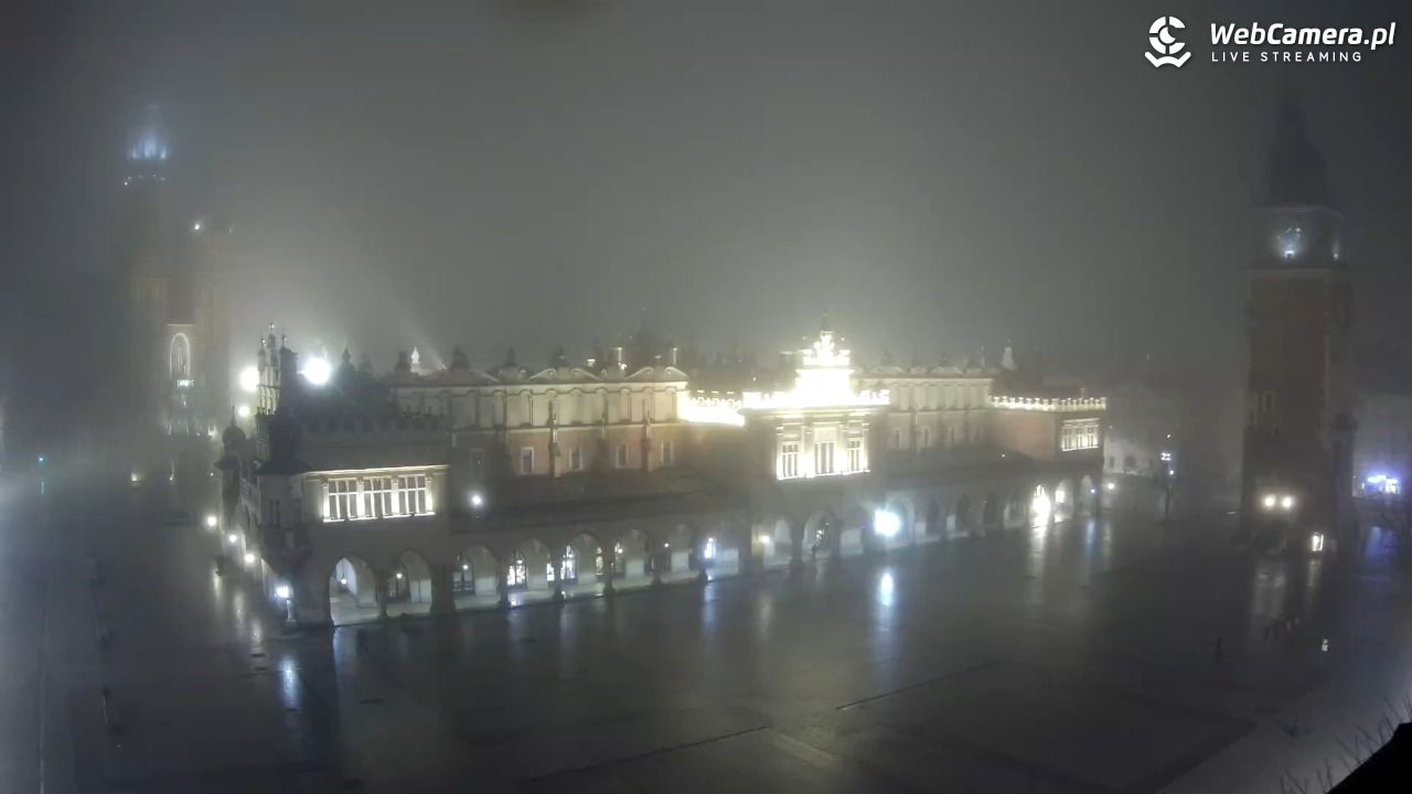 Kraków - widok na Rynek Główny - 06 luty 2026, 04:41