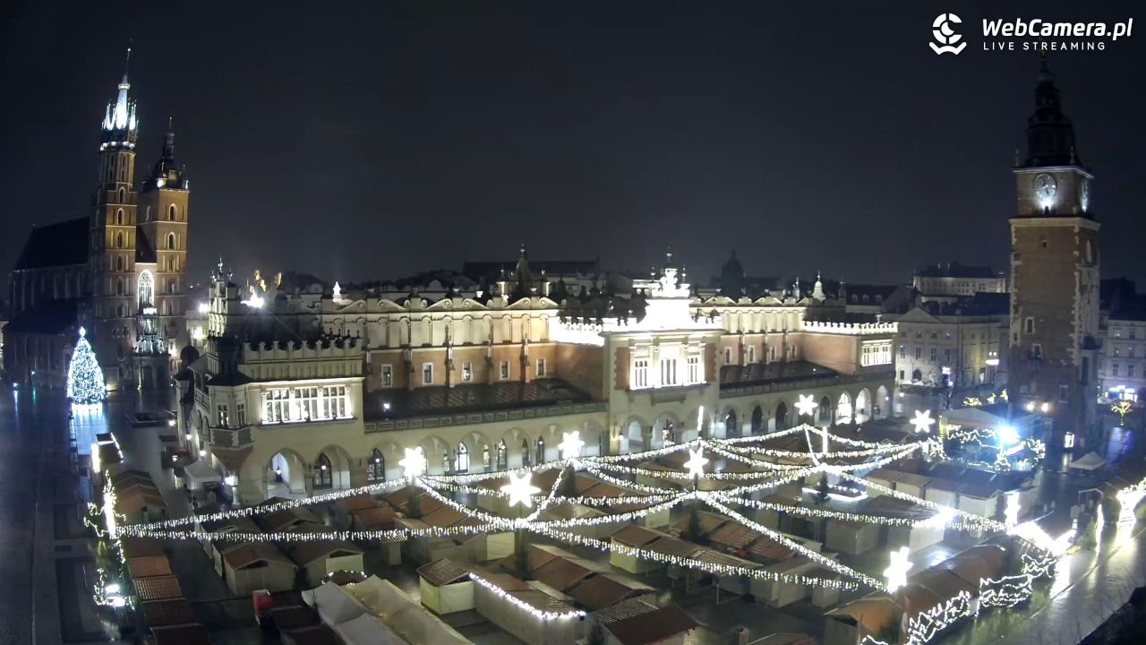 Kraków - widok na Rynek Główny - 21 grudzień 2025, 05:28