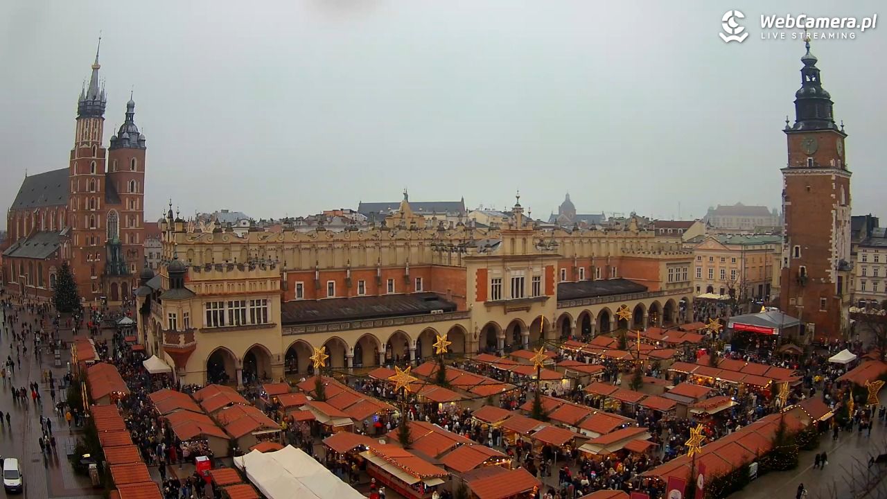 Kraków - widok na Rynek Główny - 21 grudzień 2025, 13:33