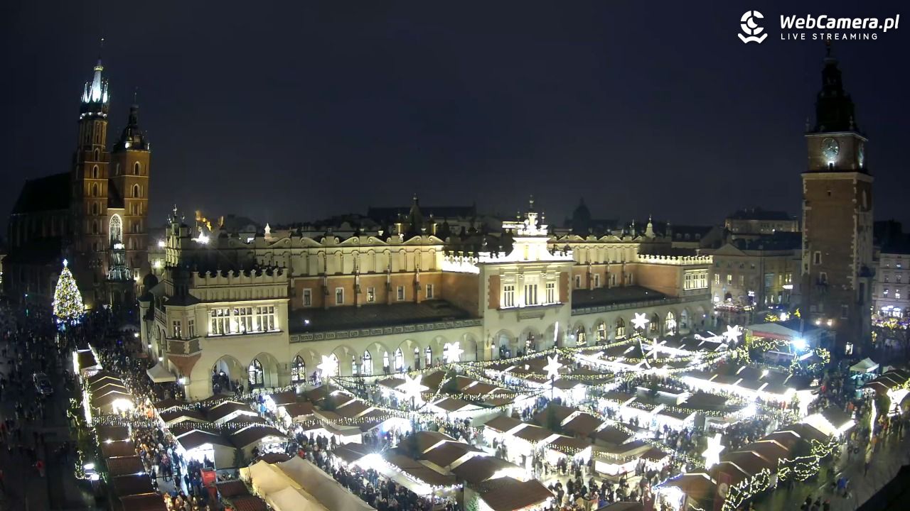 Kraków - widok na Rynek Główny - 21 grudzień 2025, 16:24