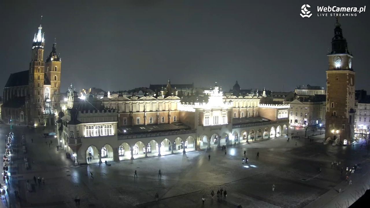Kraków - widok na Rynek Główny - 04 luty 2026, 19:37