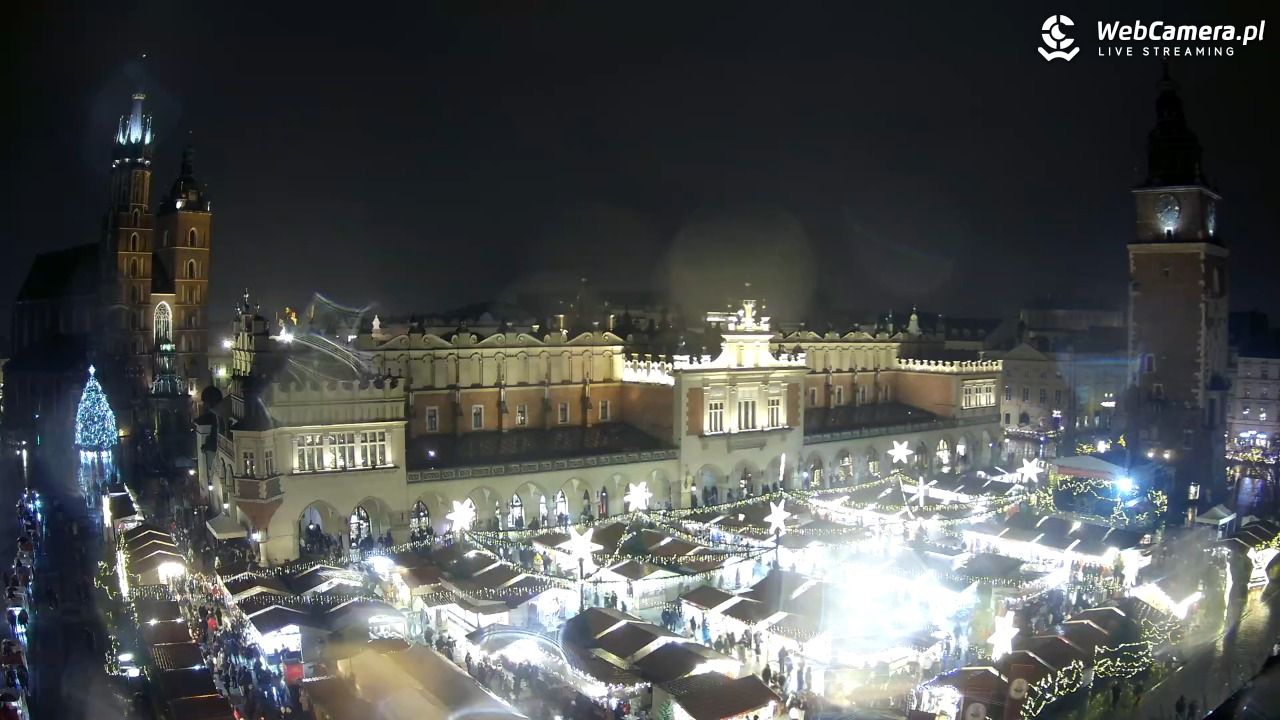Kraków - widok na Rynek Główny - 21 grudzień 2025, 19:53
