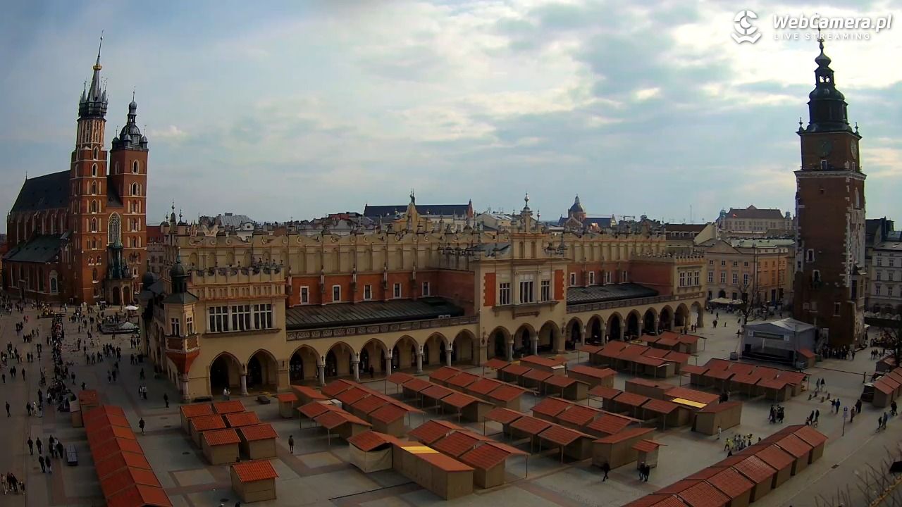 Kraków - widok na Rynek Główny - 22 marzec 2026, 13:29