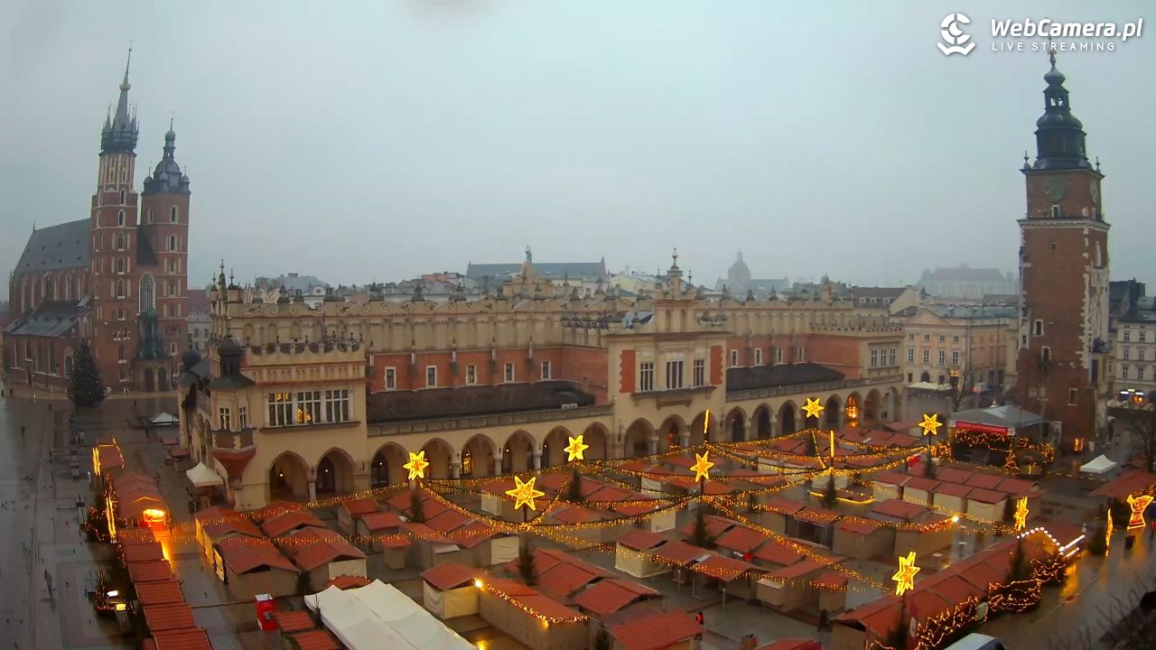 Kraków - widok na Rynek Główny - 21 grudzień 2025, 07:41