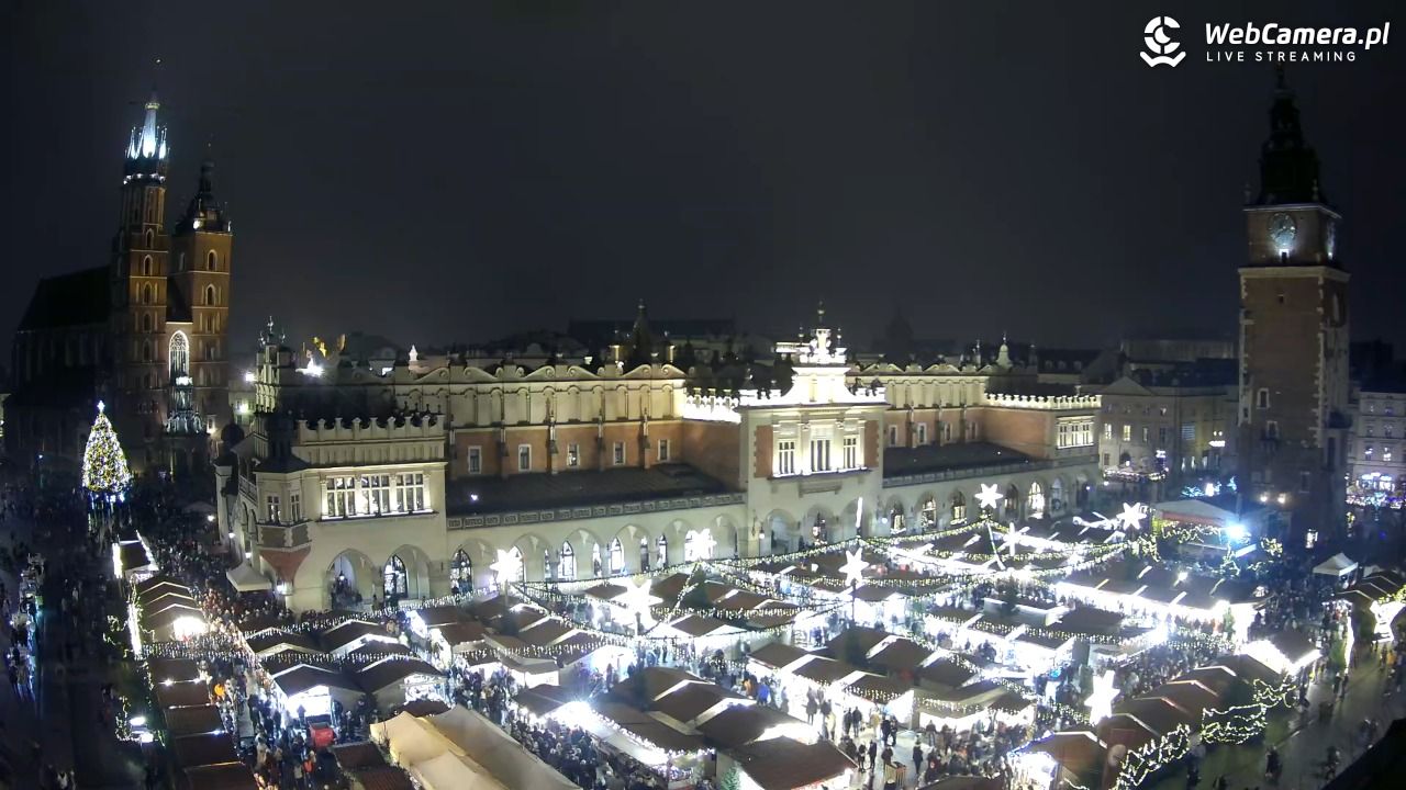 Kraków - widok na Rynek Główny - 21 grudzień 2025, 18:53