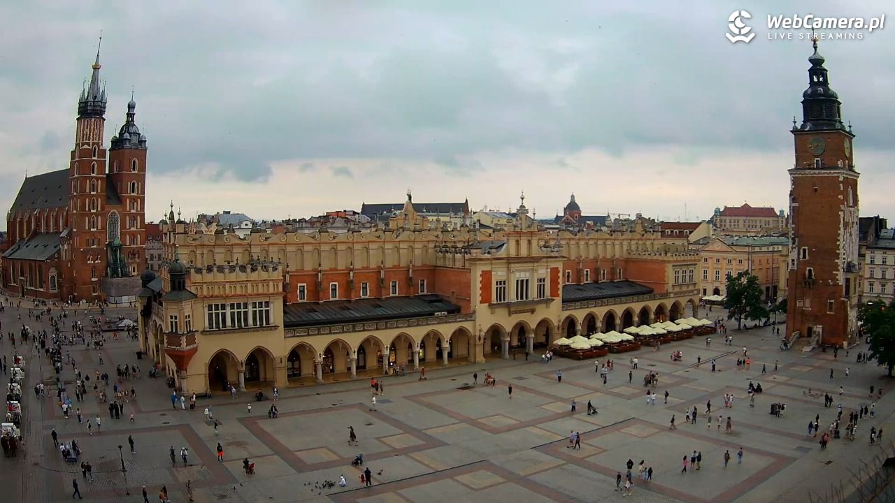 Kraków - widok na Rynek Główny - 19 lipiec 2026, 19:47