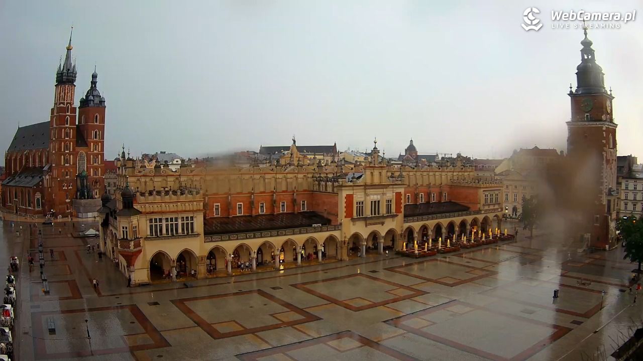 Kraków - widok na Rynek Główny - 19 lipiec 2026, 17:45