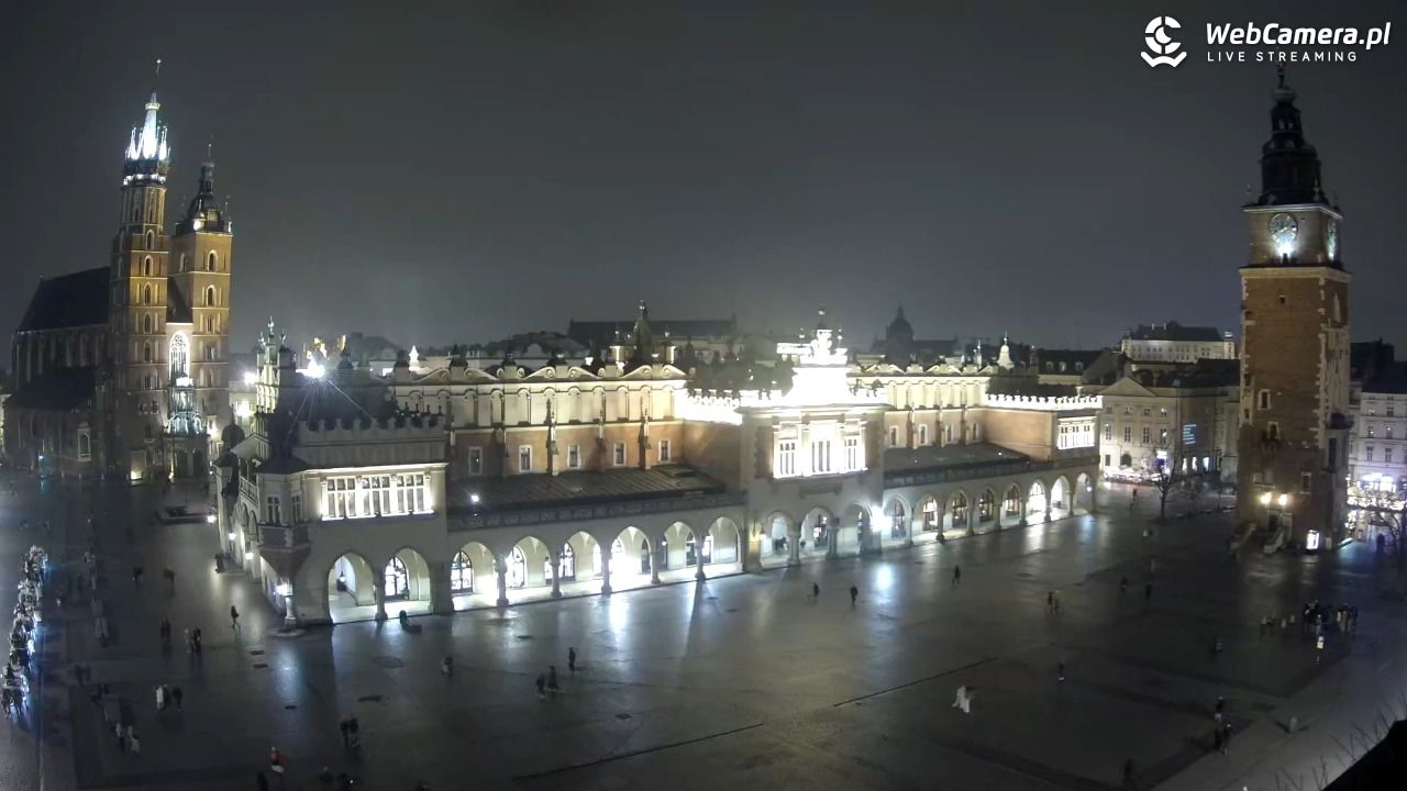 Kraków - widok na Rynek Główny - 05 luty 2026, 19:52