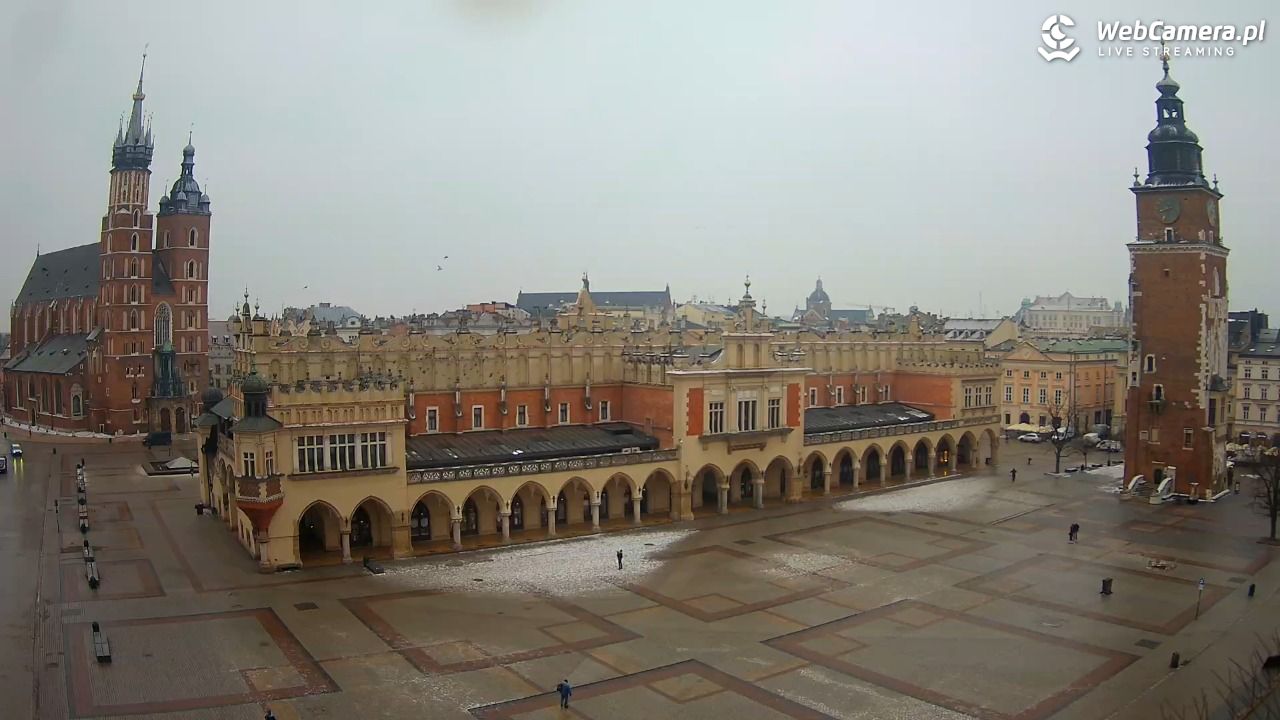 Kraków - widok na Rynek Główny - 05 luty 2026, 08:09