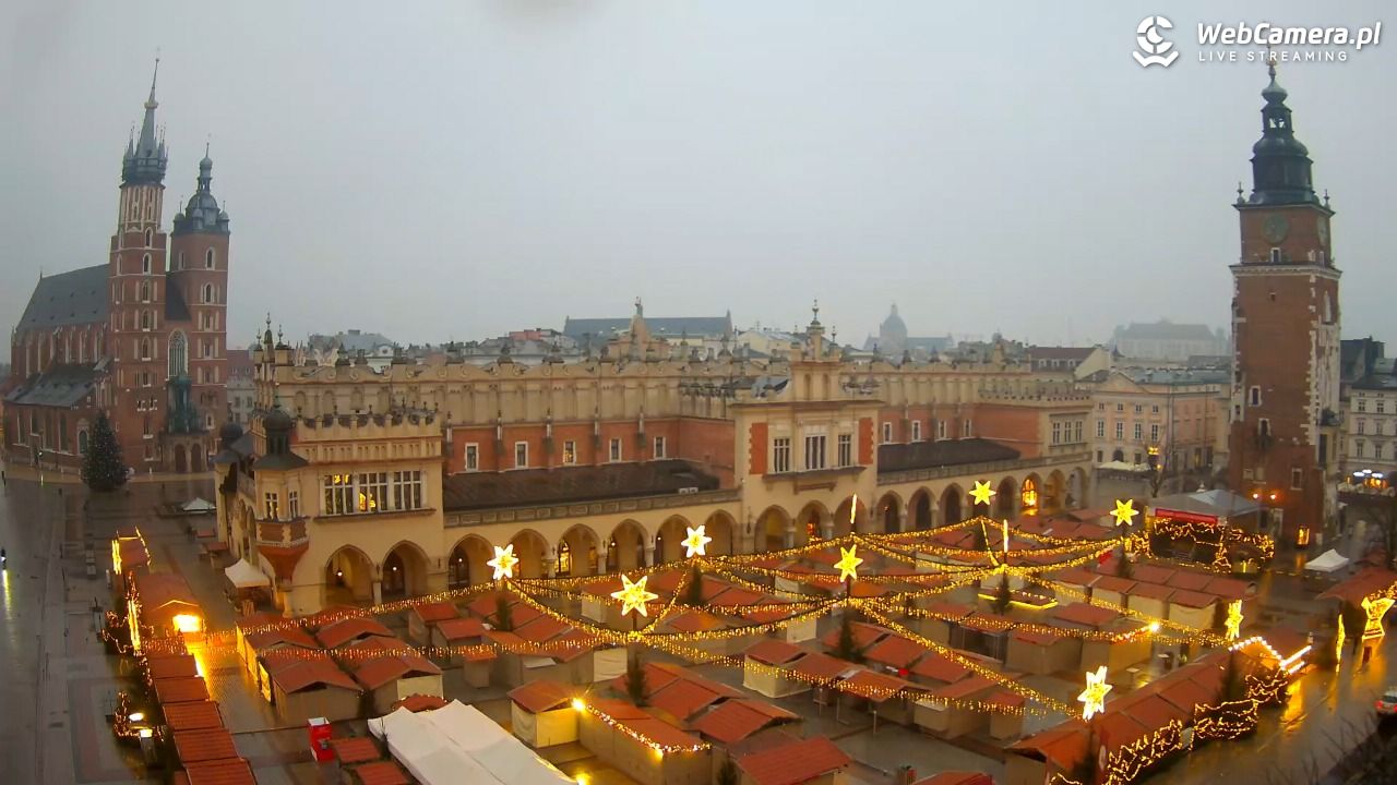 Kraków - widok na Rynek Główny - 21 grudzień 2025, 07:27