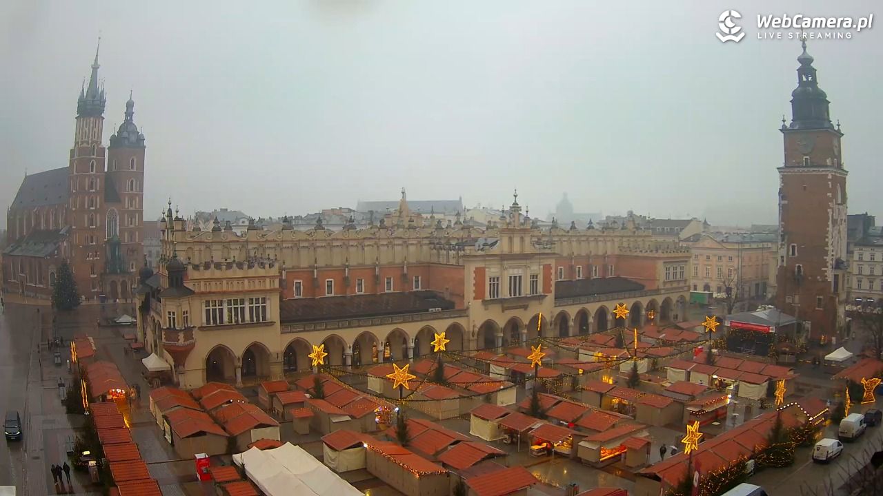 Kraków - widok na Rynek Główny - 21 grudzień 2025, 08:47