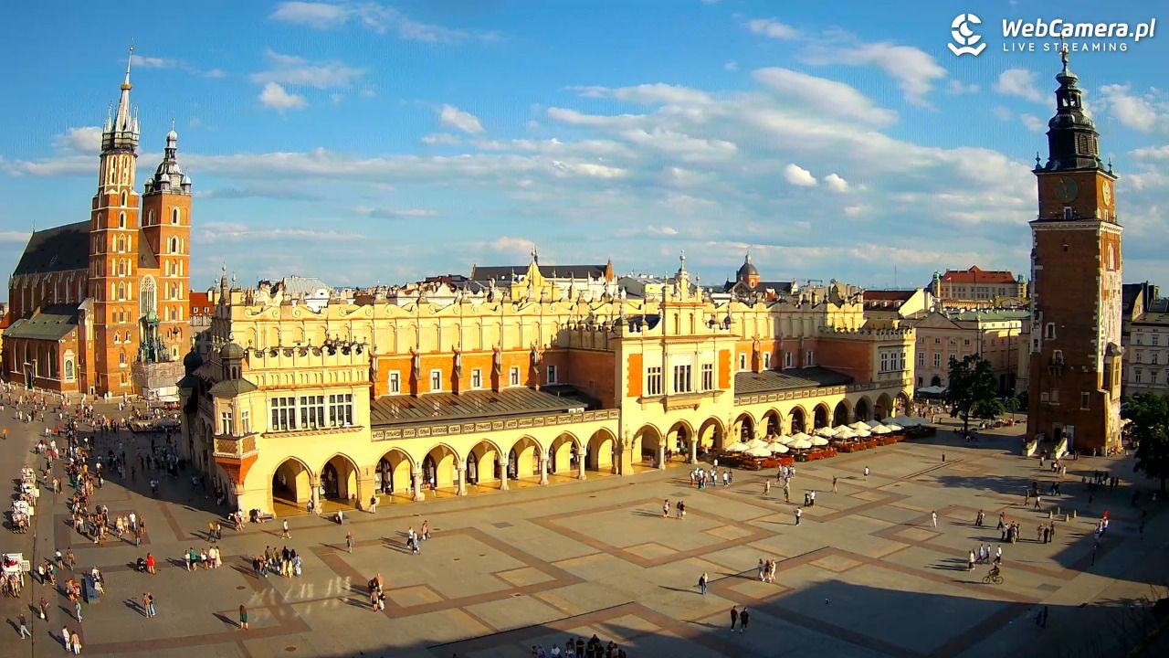Kraków - widok na Rynek Główny - 20 lipiec 2026, 17:59