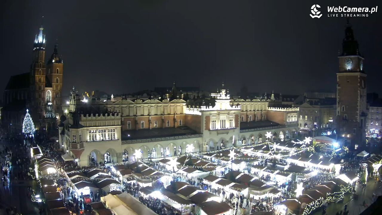 Kraków - widok na Rynek Główny - 21 grudzień 2025, 18:53