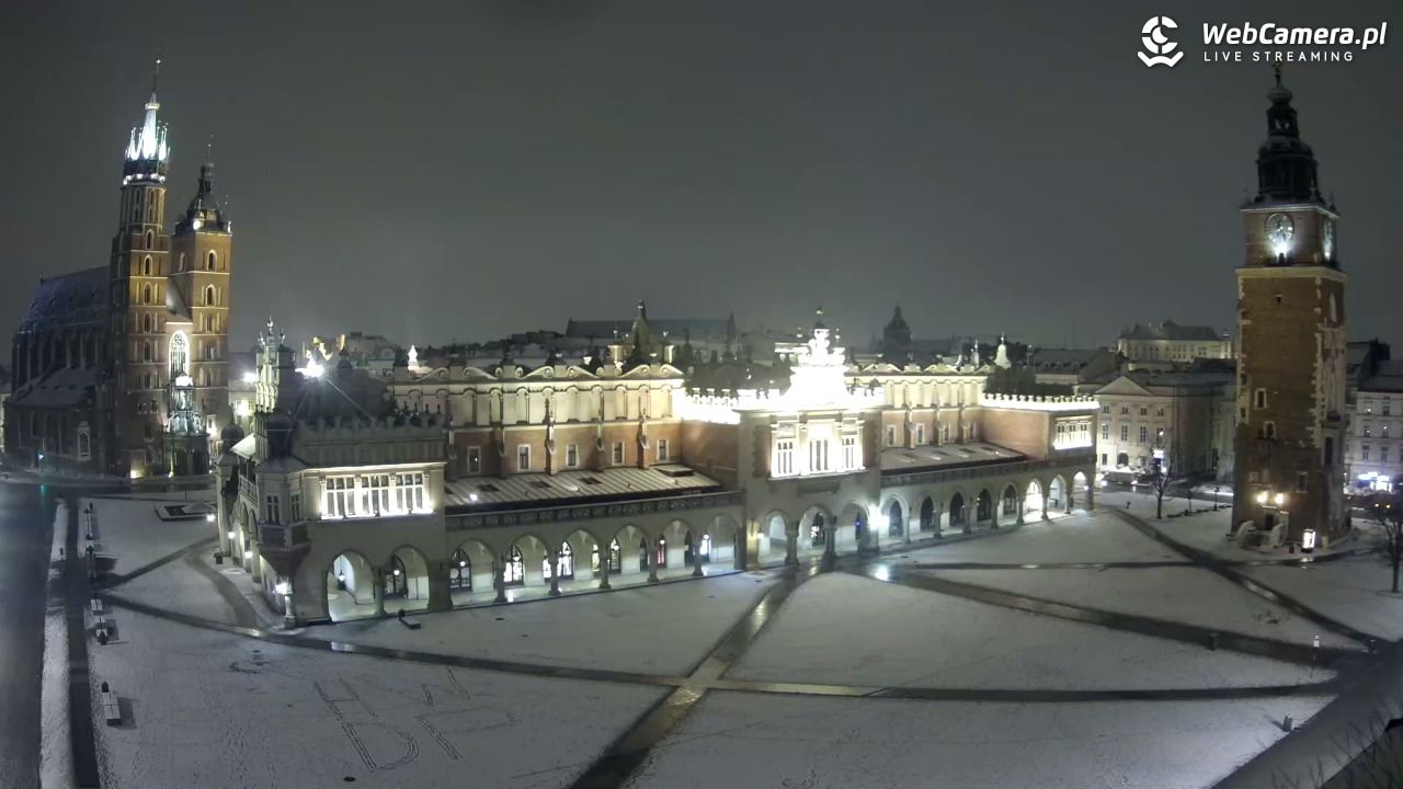 Kraków - widok na Rynek Główny - 04 luty 2026, 06:01