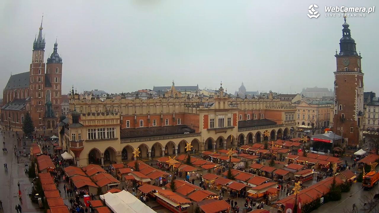 Kraków - widok na Rynek Główny - 21 grudzień 2025, 11:09
