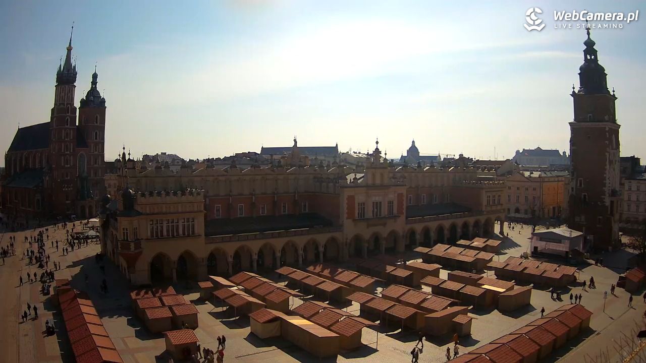 Kraków - widok na Rynek Główny - 22 marzec 2026, 10:50