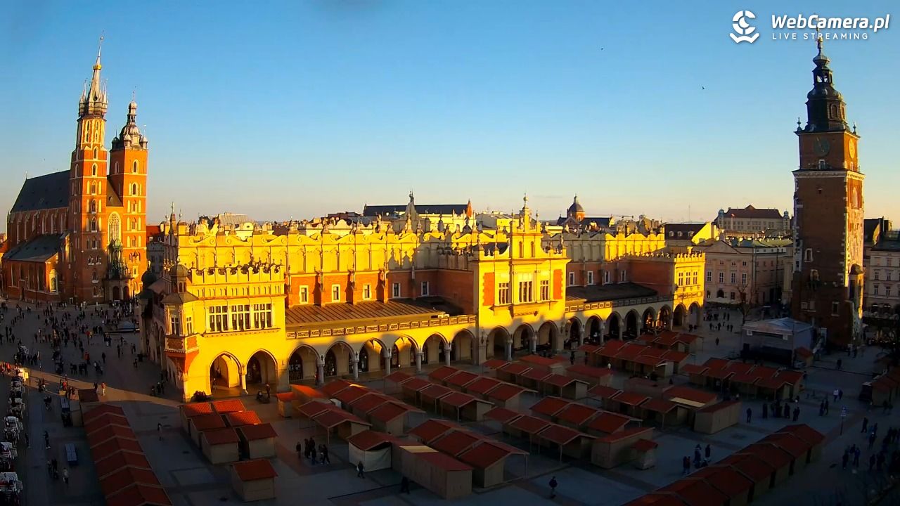 Kraków - widok na Rynek Główny - 21 marzec 2026, 16:58