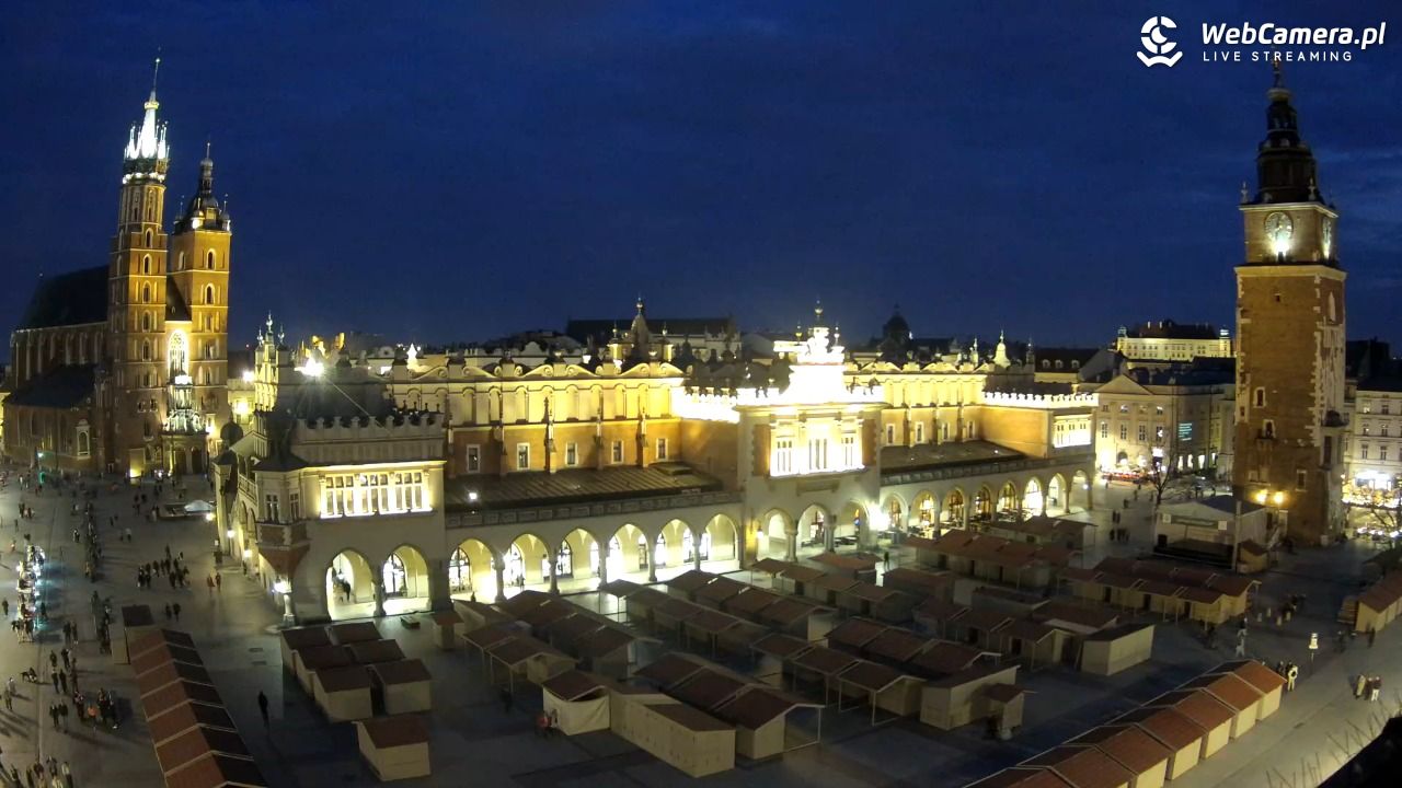 Kraków - widok na Rynek Główny - 22 marzec 2026, 18:34