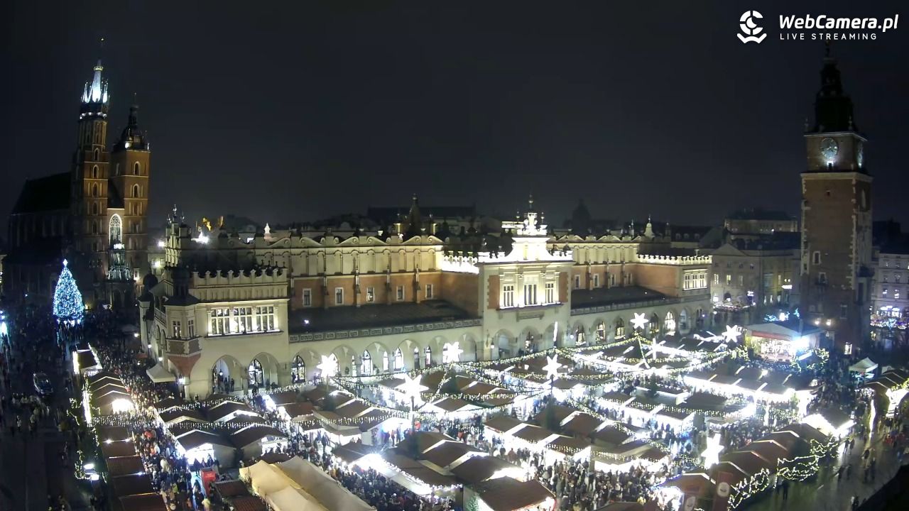 Kraków - widok na Rynek Główny - 21 grudzień 2025, 16:42