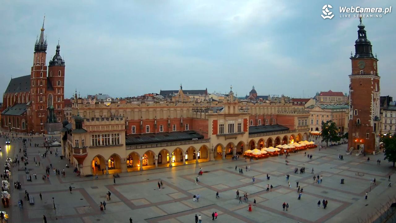 Kraków - widok na Rynek Główny - 19 lipiec 2026, 20:44