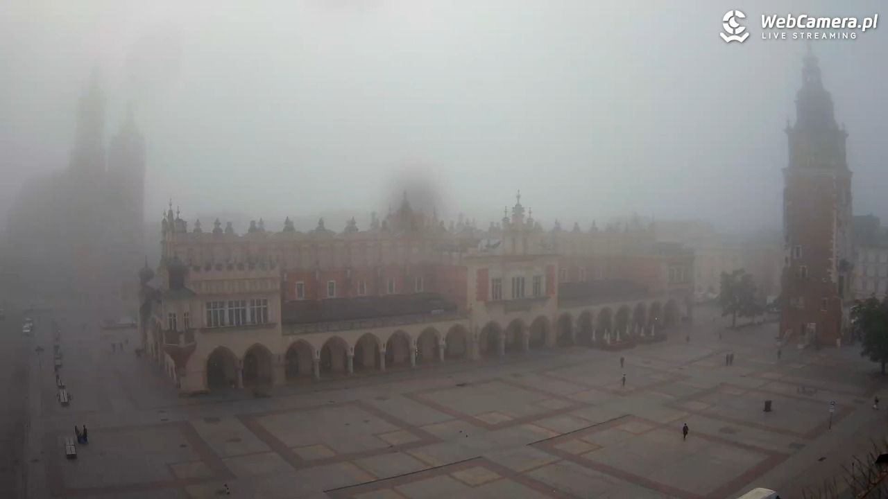 Kraków - widok na Rynek Główny - 18 wresień 2026, 07:48