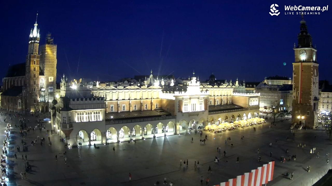 Kraków - widok na Rynek Główny - 30 kwiecień 2025, 20:46