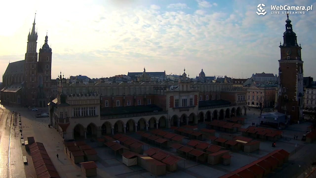 Kraków - widok na Rynek Główny - 22 marzec 2026, 07:33