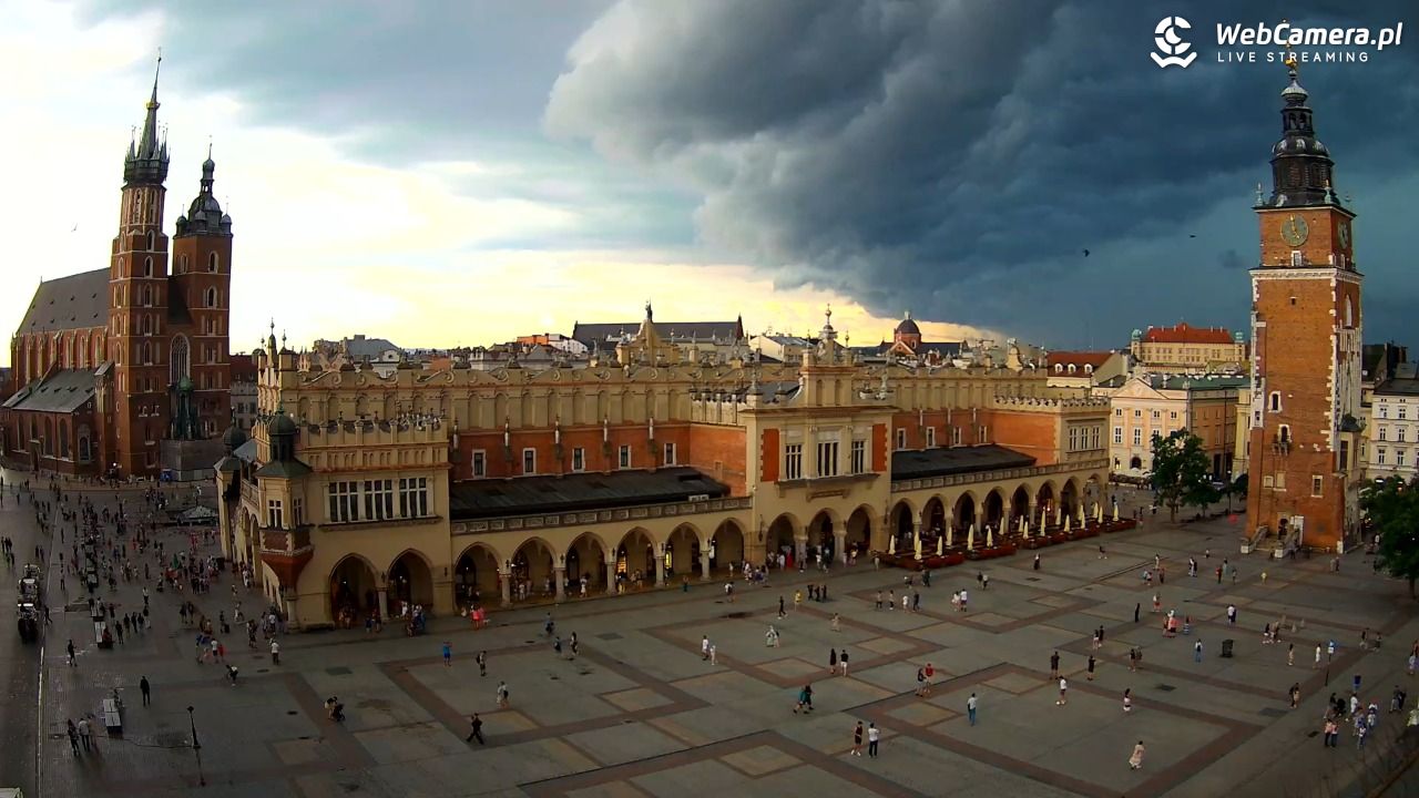 Kraków - widok na Rynek Główny - 19 lipiec 2026, 17:01