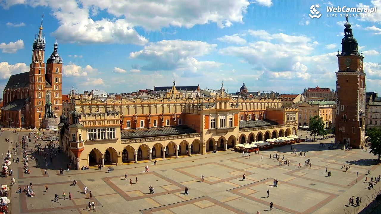 Kraków - widok na Rynek Główny - 22 lipiec 2026, 15:18