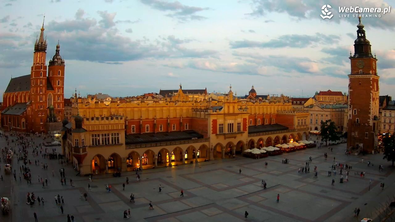 Kraków - widok na Rynek Główny - 20 lipiec 2026, 20:50