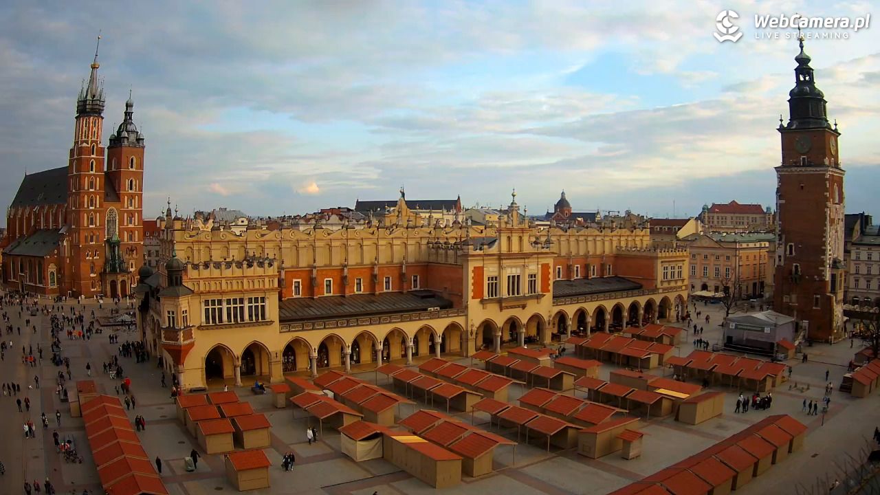 Kraków - widok na Rynek Główny - 22 marzec 2026, 16:51