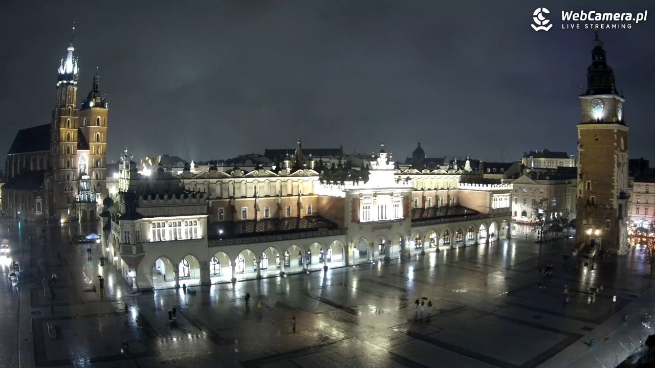 Kraków - widok na Rynek Główny - 03 listopad 2025, 20:20