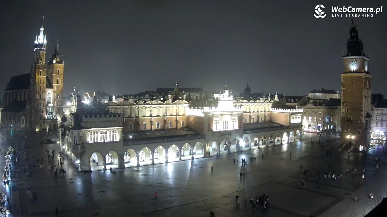 Kraków - widok na Rynek Główny - 05 luty 2026, 17:54