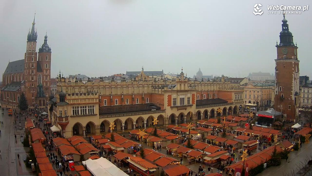 Kraków - widok na Rynek Główny - 21 grudzień 2025, 11:01