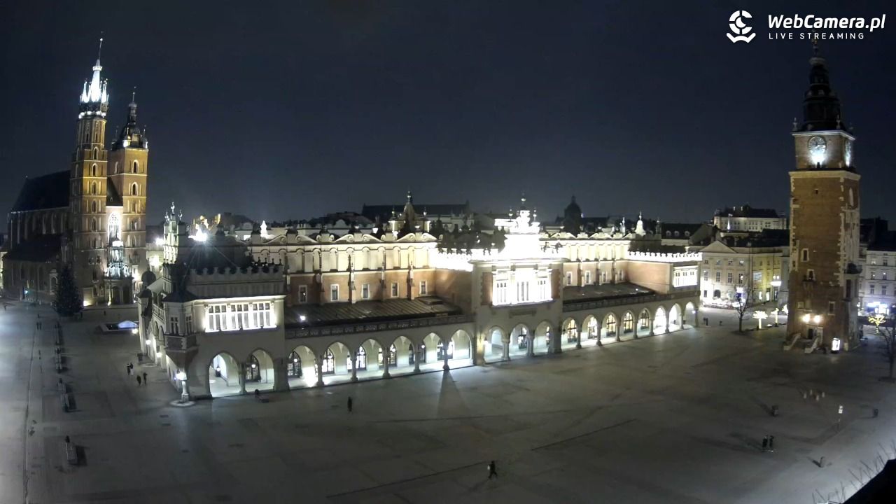 Kraków - widok na Rynek Główny - 02 luty 2026, 22:58
