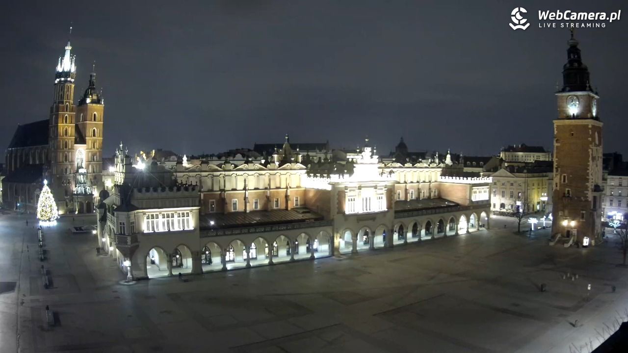 Kraków - widok na Rynek Główny - 02 luty 2026, 06:21
