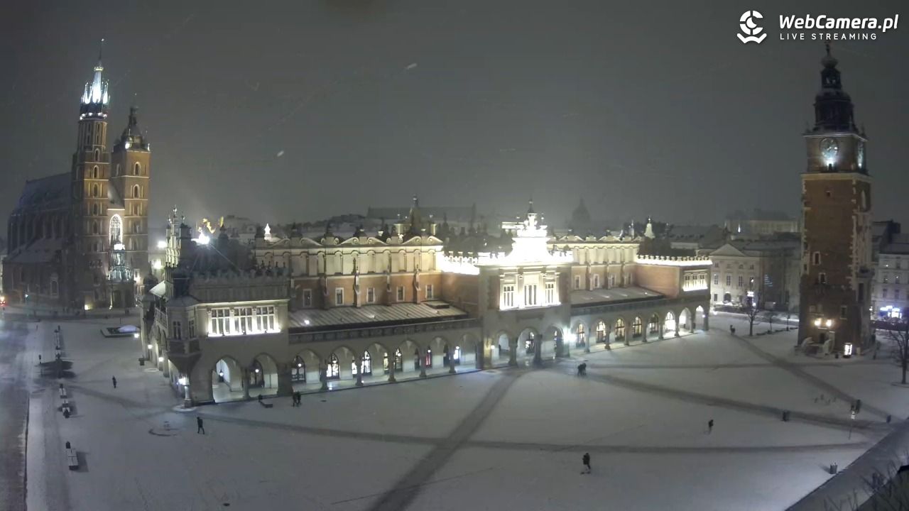 Kraków - widok na Rynek Główny - 03 luty 2026, 23:45