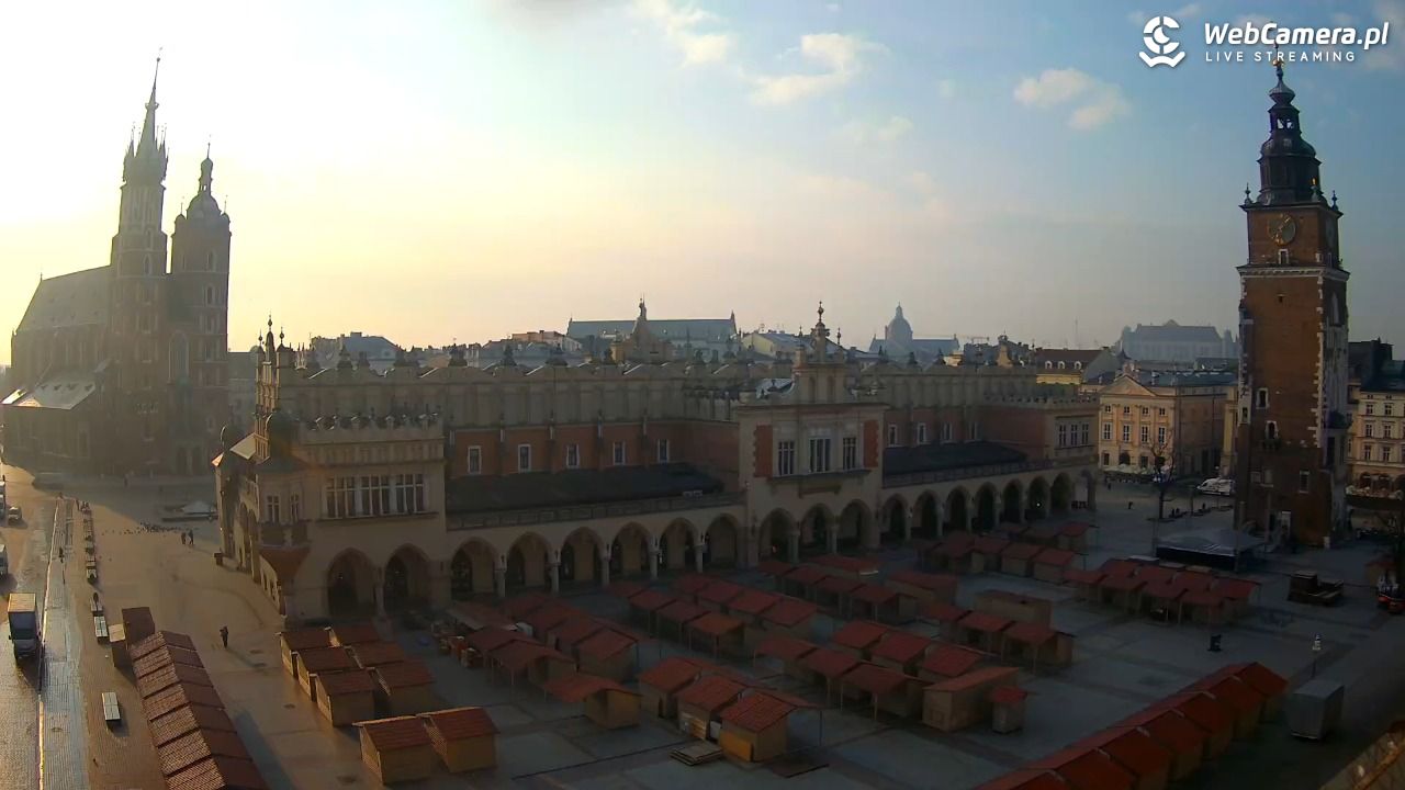 Kraków - widok na Rynek Główny - 20 marzec 2026, 07:08