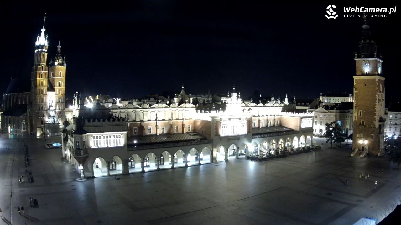 Kraków - widok na Rynek Główny - 21 lipiec 2026, 01:01