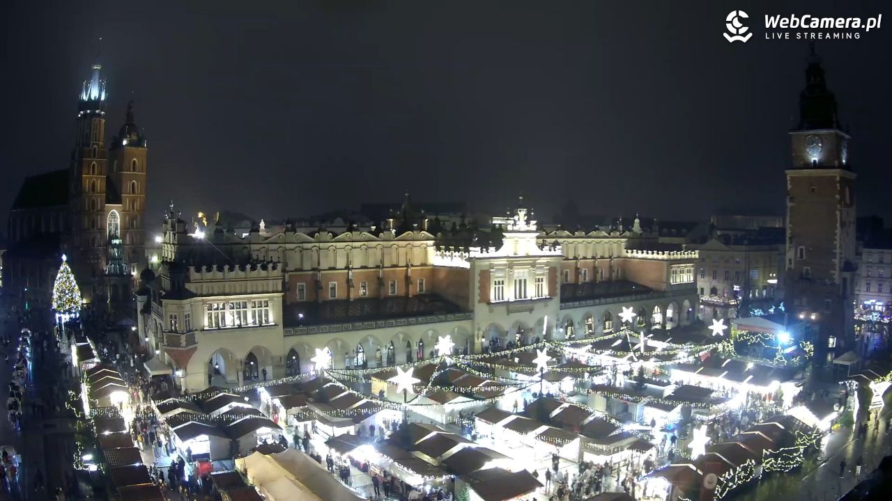 Kraków - widok na Rynek Główny - 21 grudzień 2025, 21:03